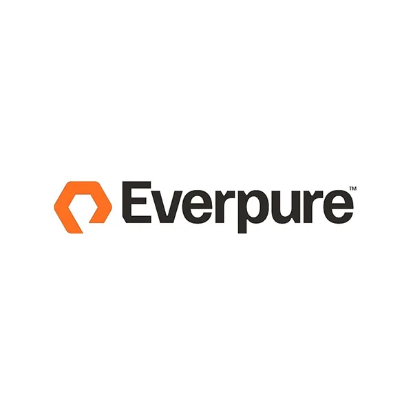 Logo Everpure: esagono arancione e testo in grassetto nero su sfondo bianco.