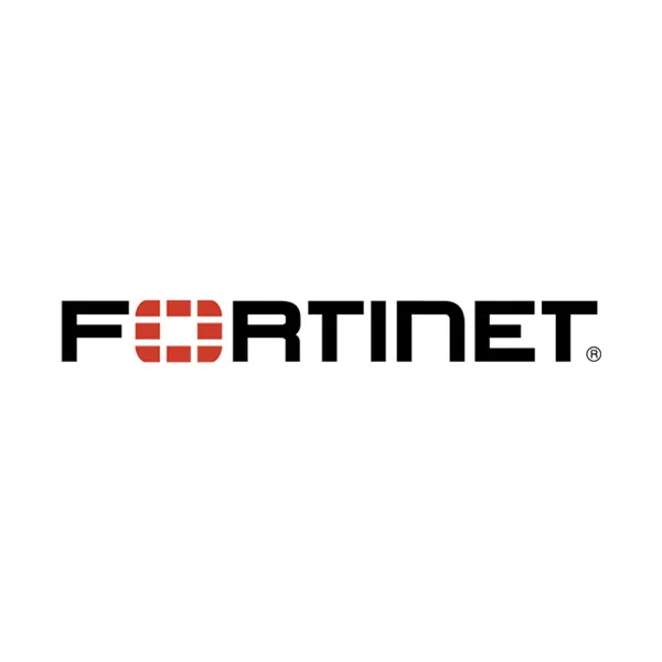 Logo Fortinet: testo nero, lo scudo rosso sostituisce la “O”.