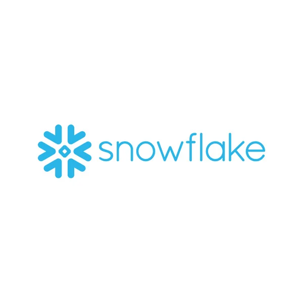 Icona di un fiocco di neve blu con la scritta “snowflake” in minuscolo e in blu.