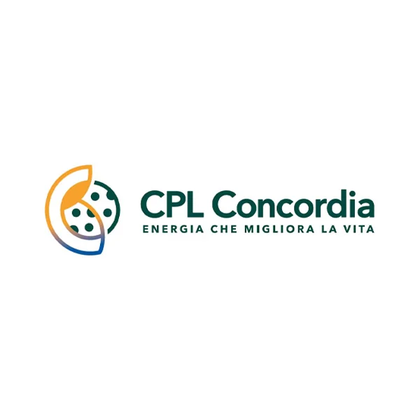 Logo CPL Concordia, design circolare, “Energia che migliora la vita”.