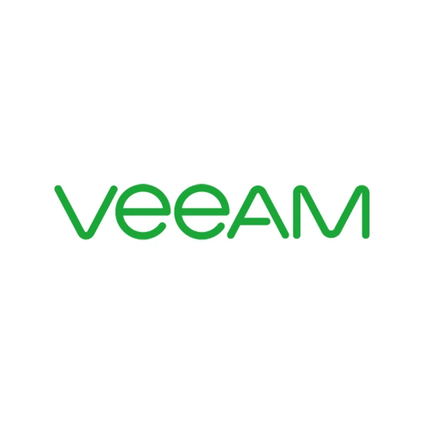 Logo Veeam verde con la “V” minuscola su sfondo bianco.